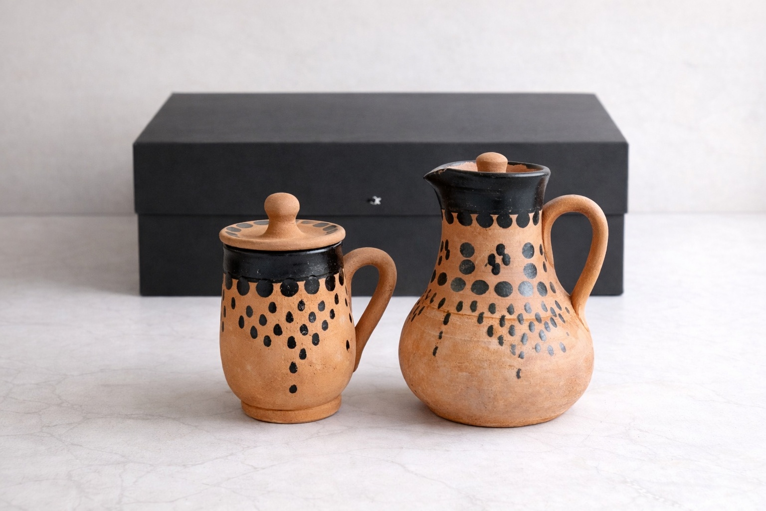 Box Pichet et verre en terre cuite artisanale